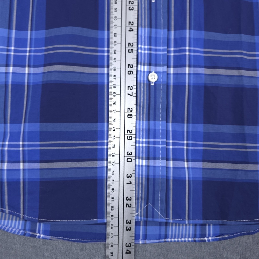 Ralph Lauren Classic Fit Shirt Mens 2XL Blue Plaid Cotton Stretch Long Sleeve - Picture 6 of 10